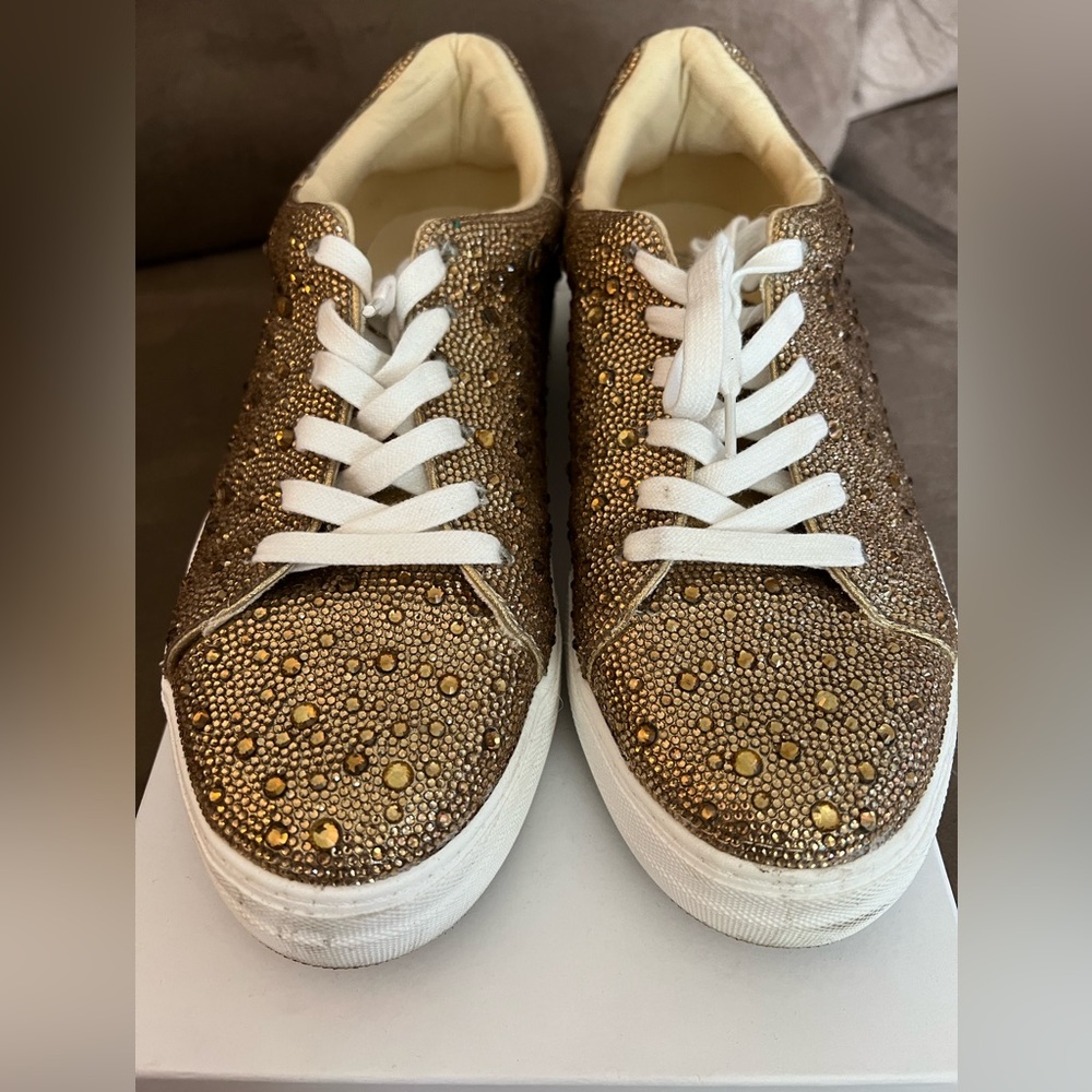Betsey Johnson gold shoes